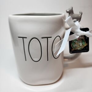 Rae Dunn White 'TOTO' Mug with Dog Accent